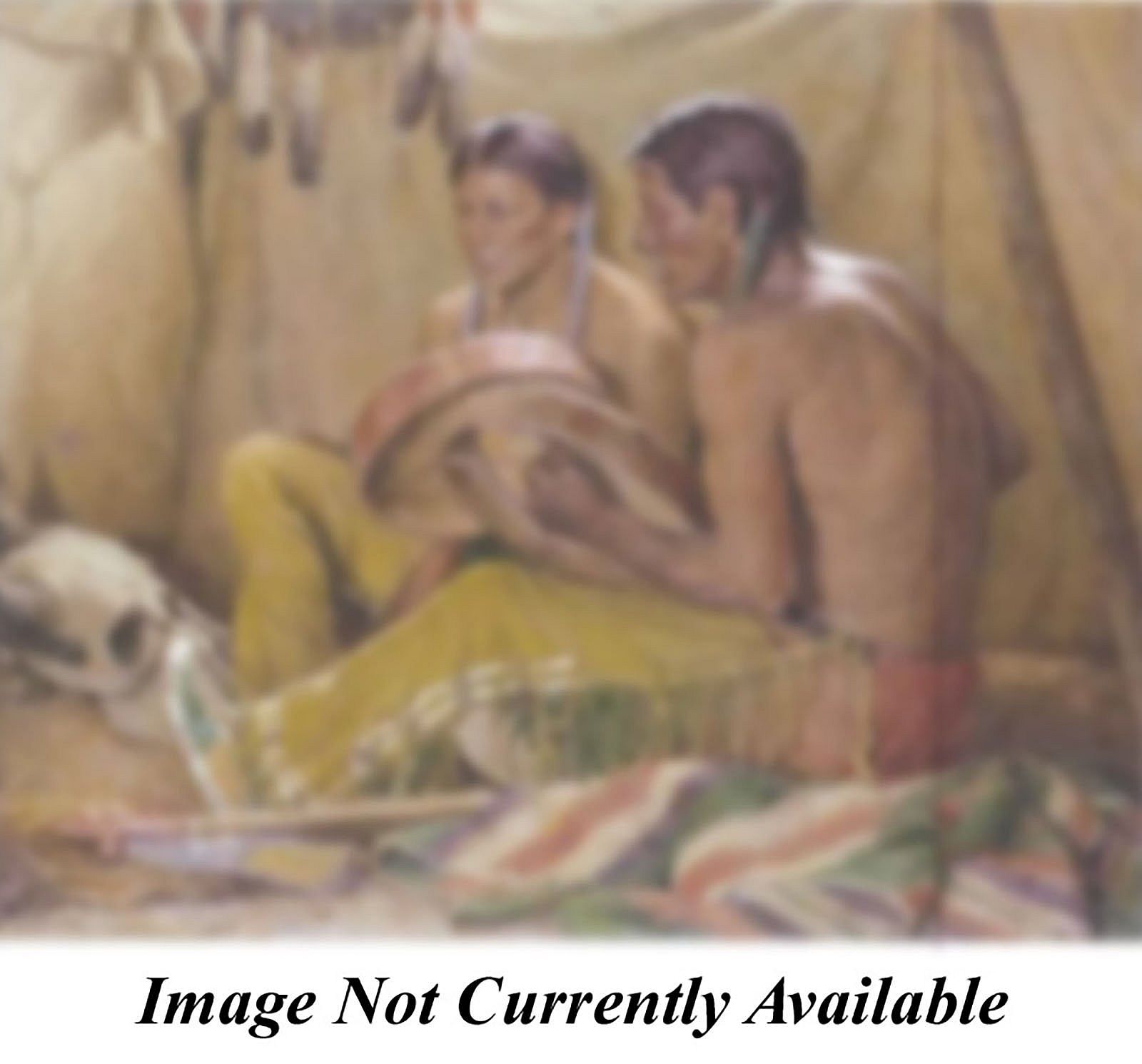  Song to Buffalo Skull; [Two Seated Indians with Drums]